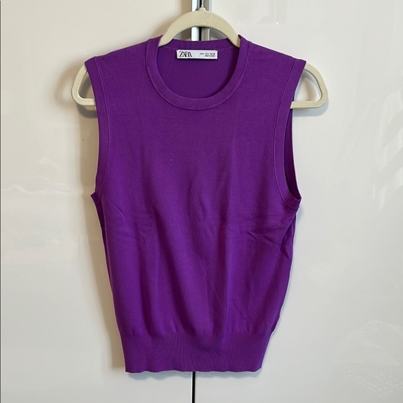 Zara Sweaters - ZARA Women's Purple Lightweight Knit Sleeveless Vest Top, Size L